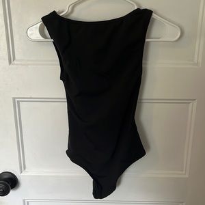 black boat neck capezio leotard